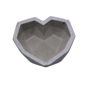 Beton mini szív (ezüst metál)